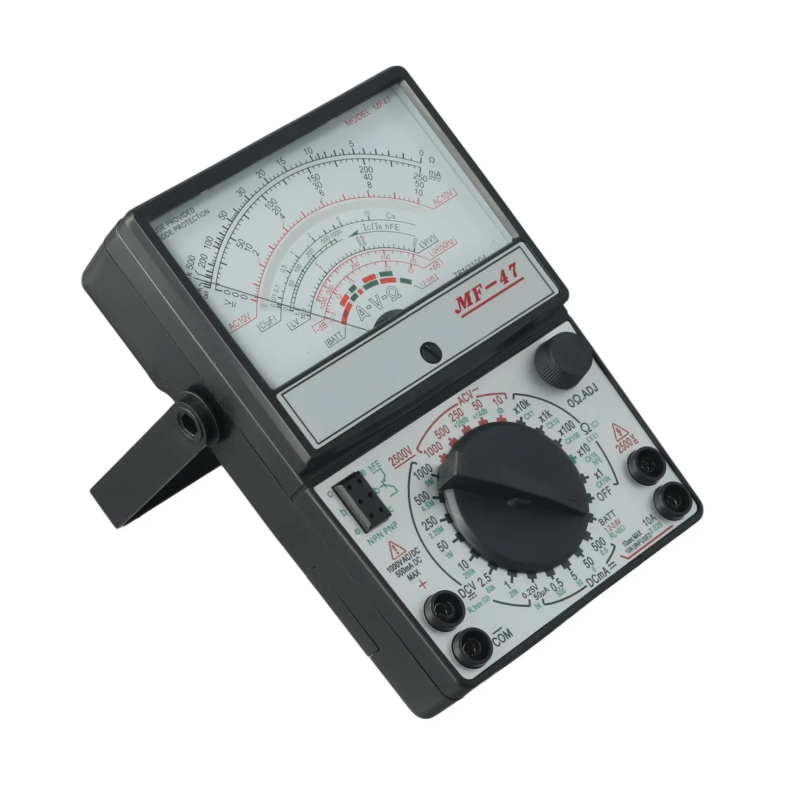 Analog Multimeter MF-47 for Use with 1.5V RL7 and 9V RL190 Batteries Supporting Broad Range of Electrical Measurements