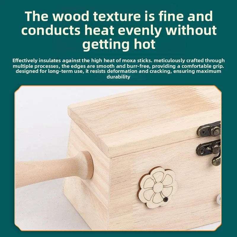 Wholesale Wooden Moxibustion Box Jar Portable Moxibustion Solid Wood Household Moxibustion Appliance Wormwood