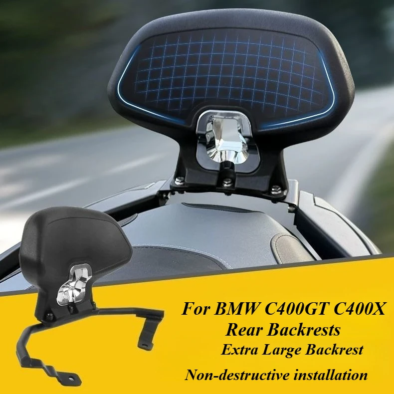 Motorcycle For BMW C400GT C400X Rear Passenger Backrests Waist Support Cushion Non Destructive Installation Accessories