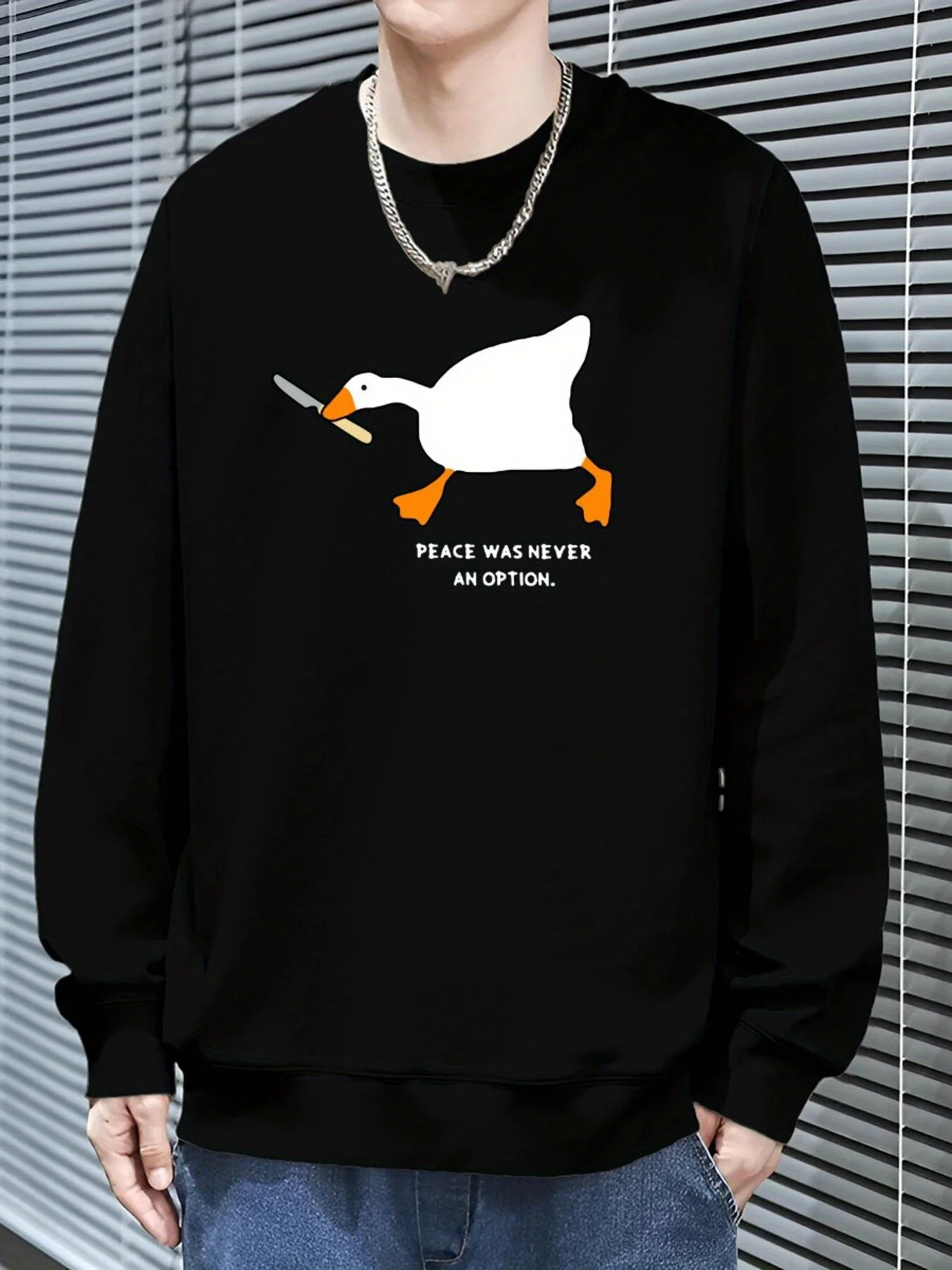 

Duck Graphic Printing Autumn and Winter Men's and Women's Sweatshirts Casual Loose Outdoor Street Sports Training Brand Fashion