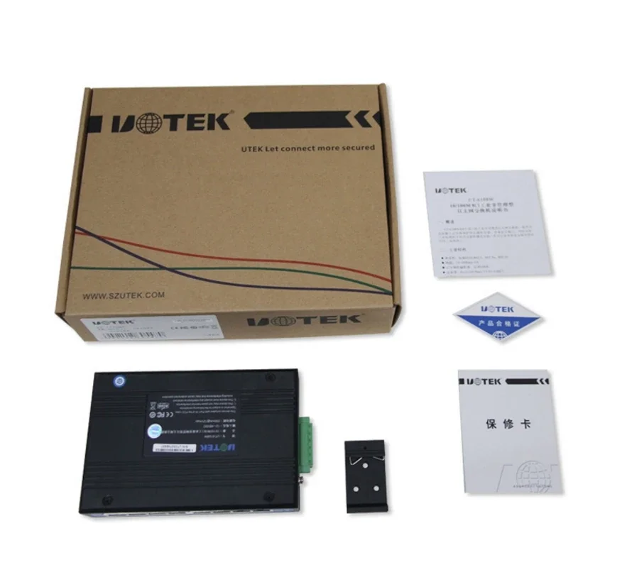 UT-6408 8 พอร์ตเกรดอุตสาหกรรม non-managed Ethernet switch 10/100Mbps auto negotiation full duplex half duplex Auto MDI/MDI-X