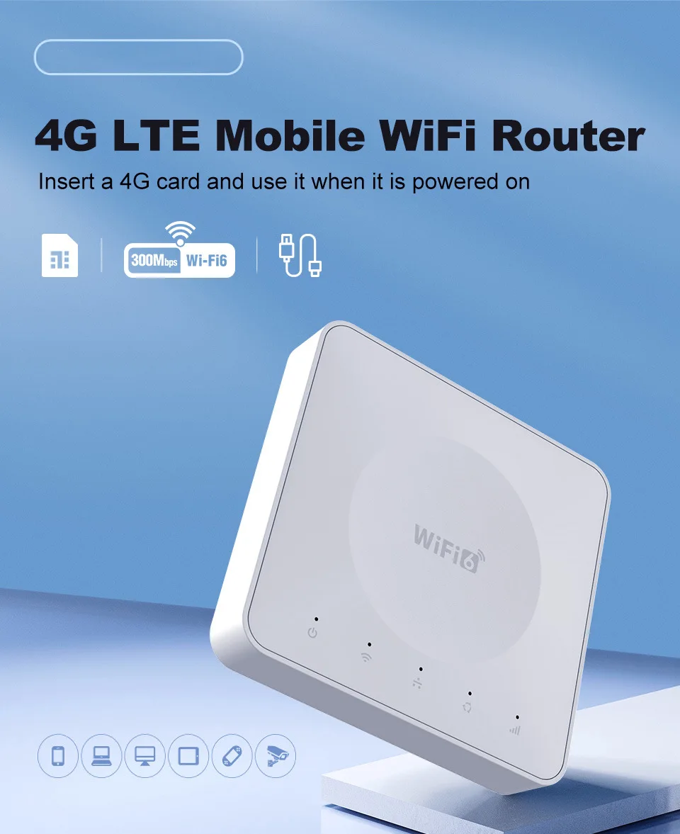 300M 4G Mini CPE Lte Wifi Router Indoor Cat 6 Router Modem Wifi With Sim Card slot Hotspot Portable Routerd Slot