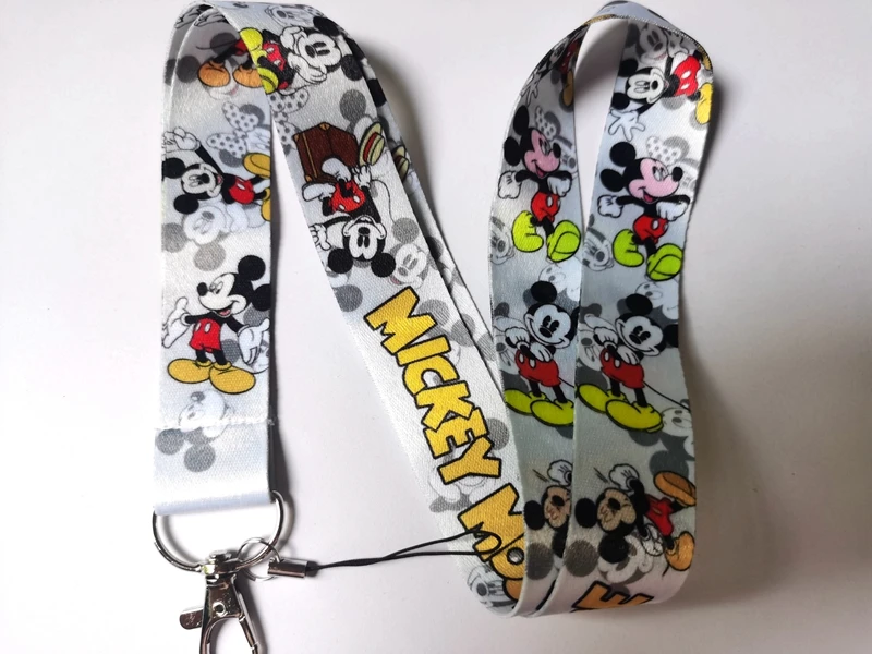 New 1 pcs Disney mickey  Lanyards Keys Neck Strap For Card Badge Key Chain Lanyard Key Holder DIY Hang Rope Keyrings