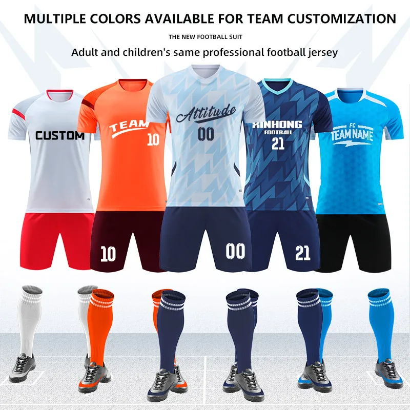 Adult Kids Football Jersey Men Boy Customize Soccer Uniforms Kit Sports Clothes Women Futsal Sportswear Training Tracksuit Child