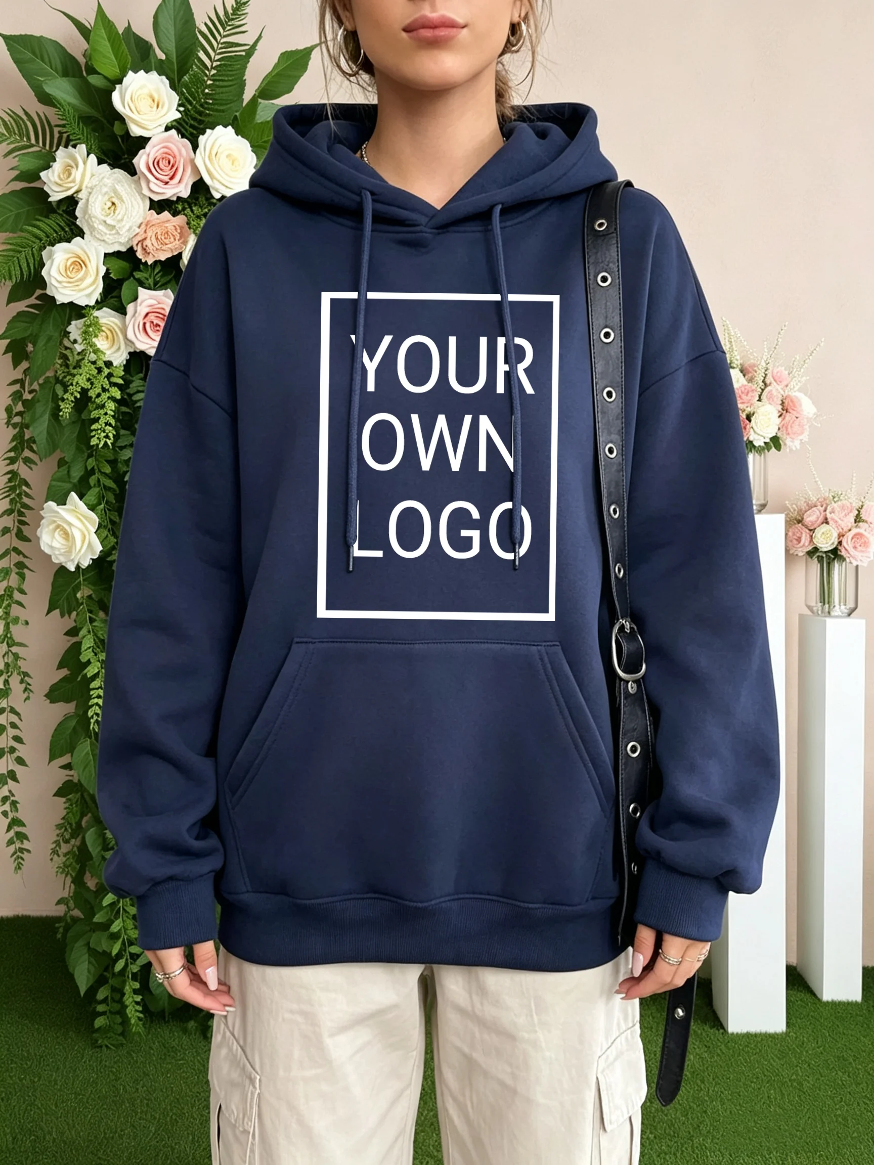 Customized Logo DIY Team Picture Women Hoody Loose Autumn Hoodies Fleece Jogging Streetwear Pocket Sports Unisex Y2K Hoodie