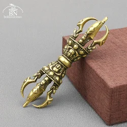 BIG Brass Vajry Pestle Ornaments Buddha Instrument Retro Copper Buddhism Pendants Home Decor Desk Decorations Feng Shui Crafts