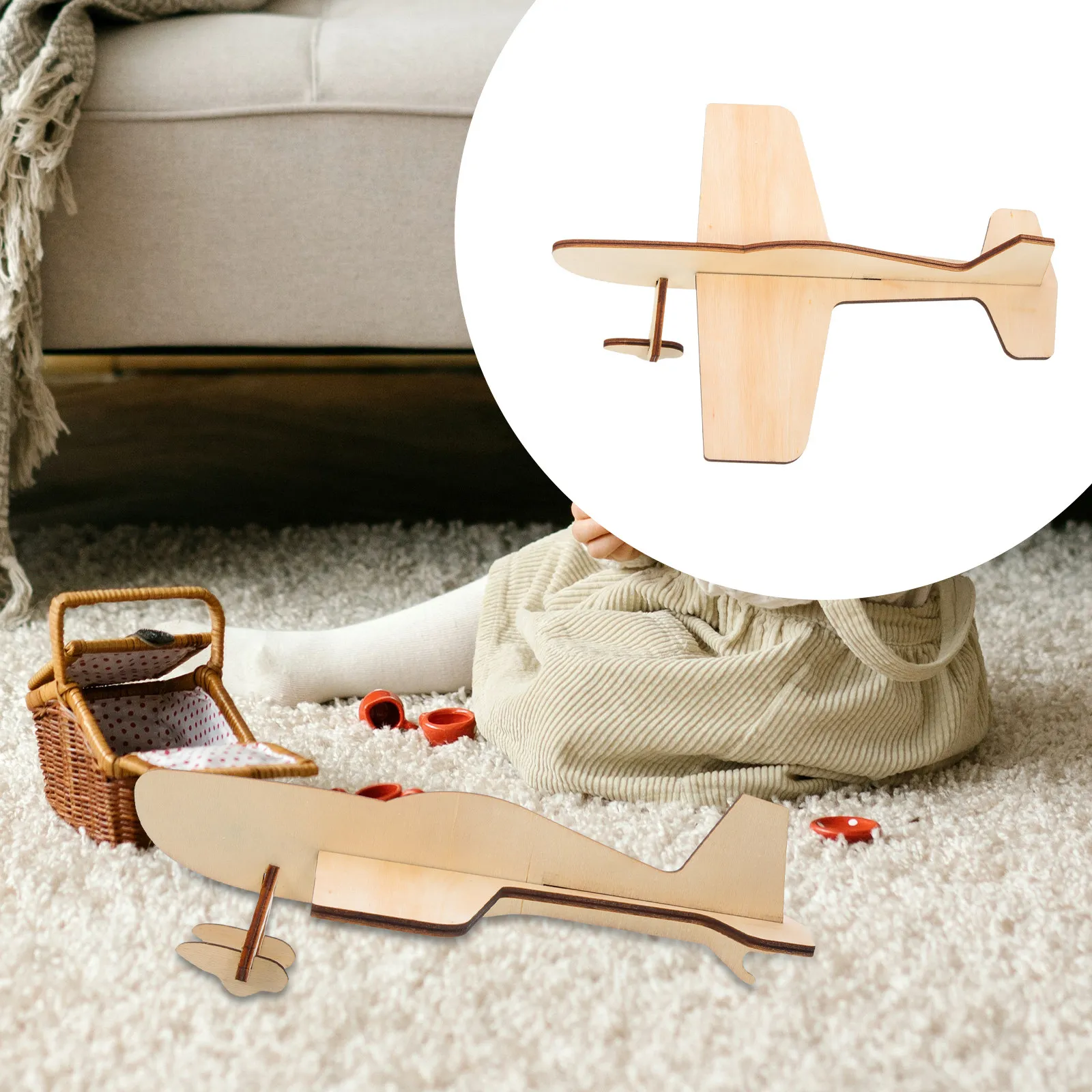 

2Pcs Wood DIY Airplane Assembly Creative Puzzle Kits Kids Educational Birthday Christmas Gift 3D Wooden Puzzles for Boys Girls