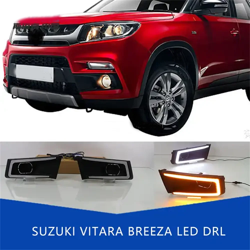 Daytime Running Light For Suzuki Vitara Breeza 2016-2018 LED DRL For New Brezza Fog Light Front Cover Lamp Daylight