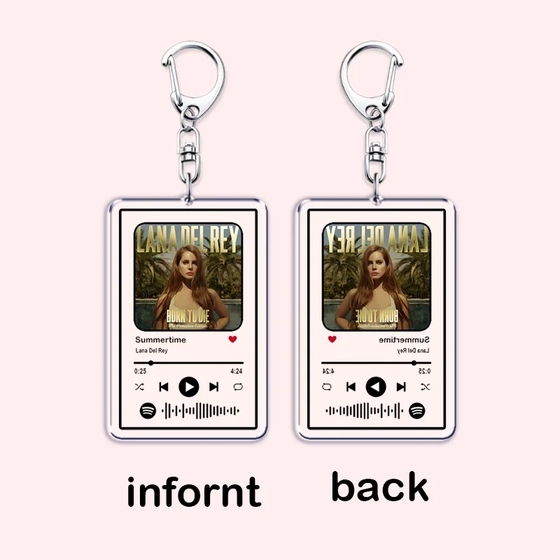 Hot Singer Lana Del Rey Keychain for Women Accessories Music Brooklyn BabyYoung and Beautiful Tough Keying Jewelry Fans Gifts