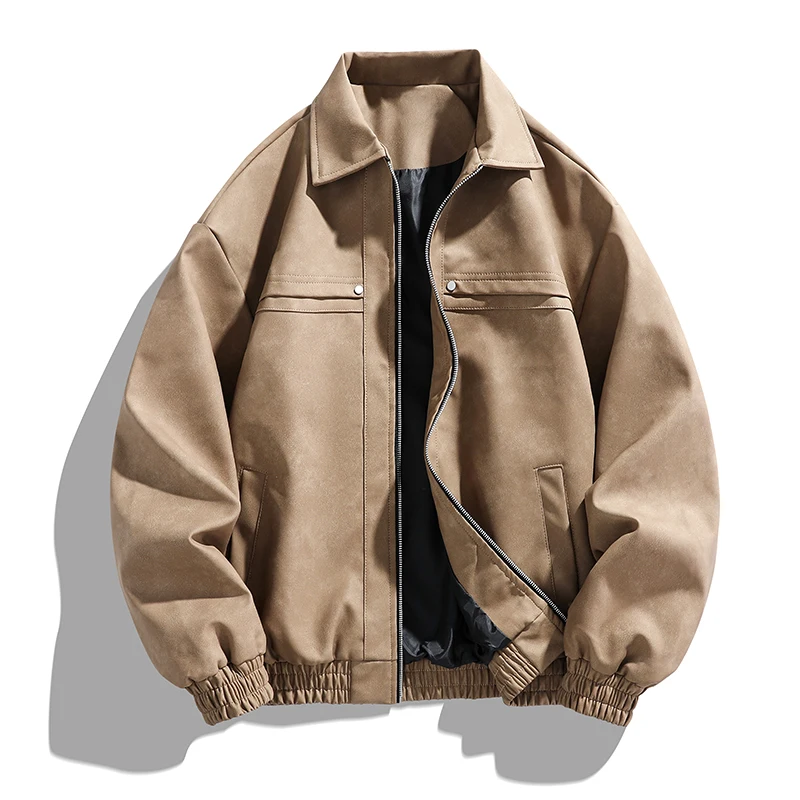 Outdoor Running Sports Windproof Breathable Casual Jacket for Autumn Winter Men's Fashionable and Casual Trend Leather Jacket