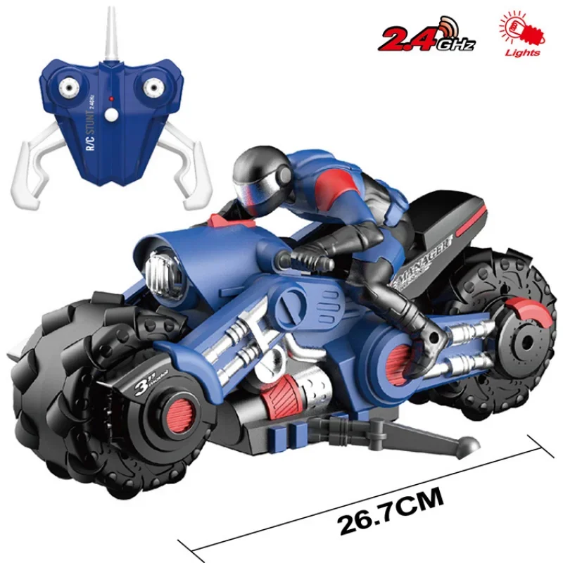 1:10 Remote Control Motorcycle Stunt Racing Drift Vehicle with Light 2.4G High Speed Car Model Boys Game Toys Children's Gifts