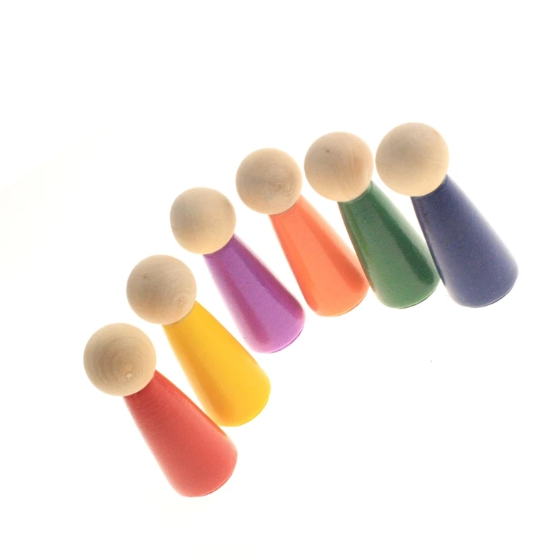 Y4QA Peg Doll Blanks Childrens Painting Toy Creative Learning Tools For Color Recognition Development