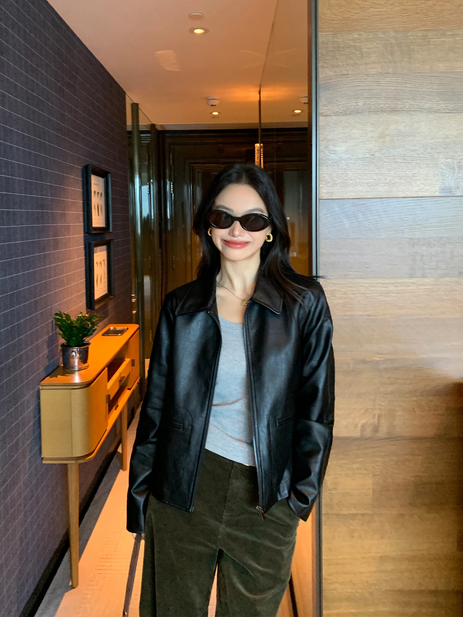 

Куртка Pusumede Classic Biker Jaet женская, свободного кроя, из замши, теплая, для повседневной носки, с длинными рукавами, на молнии, стандартной длины