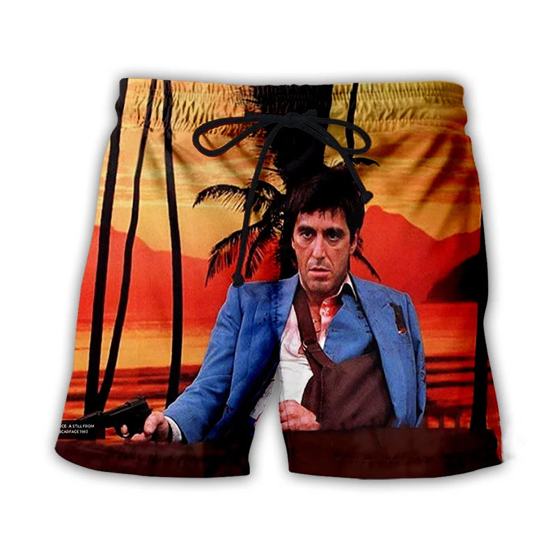 Scarface Classic Movie 3D Print Beach Shorts Men Women Fashion Oversized Surfing Board Sport Pants Swimsuits Trunks Kid Clothing