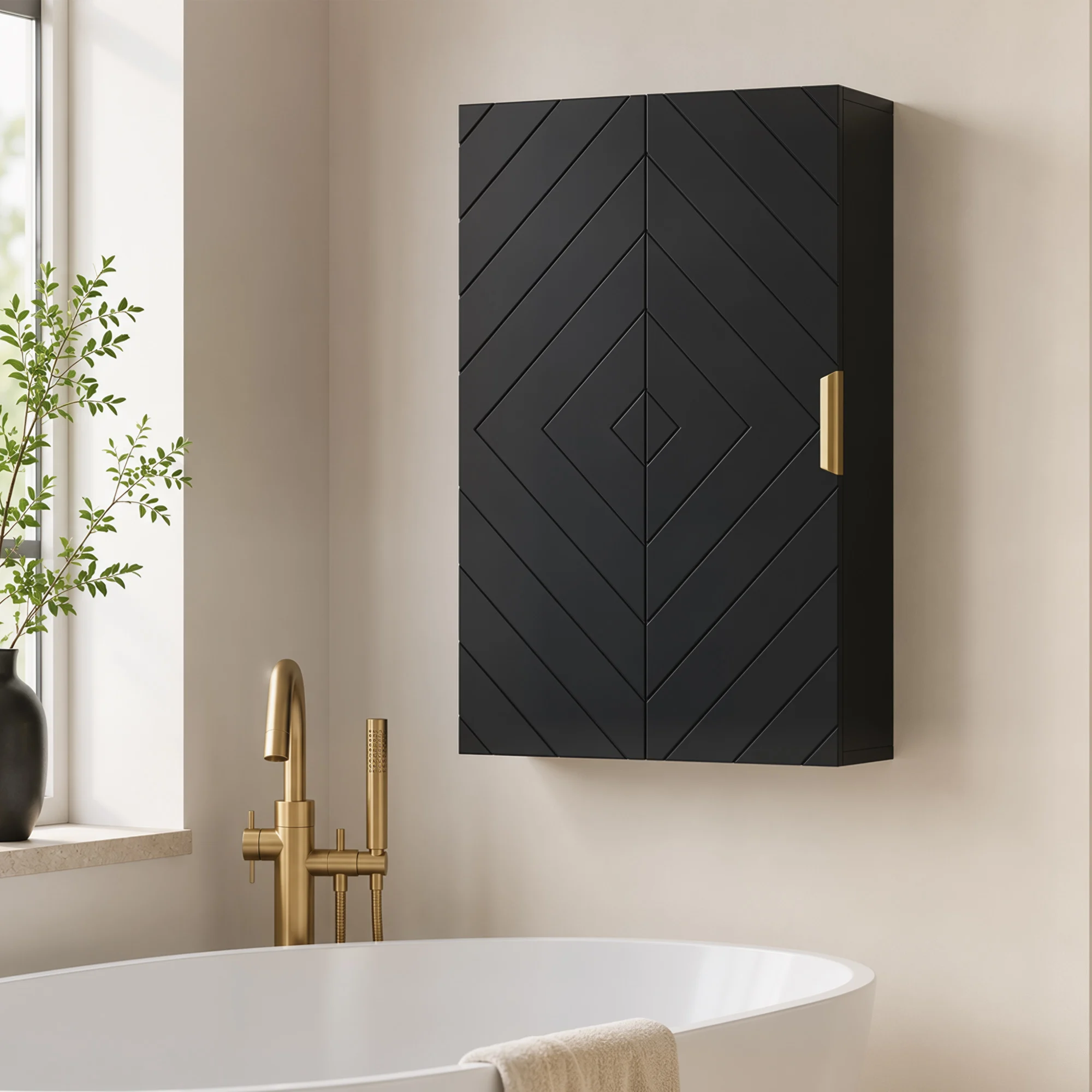 Mobiletto da bagno a parete, armadietto porta medicinali da parete con ripiano regolabile