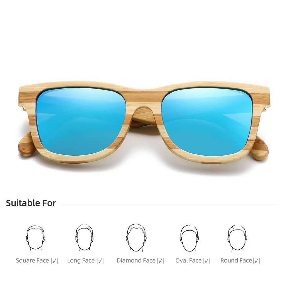 XSW Natural Zebra Bamboo Adult Sunglasses Manual Polarized Glasses Mirror Coated Lens Glasses Gift Box 8621C