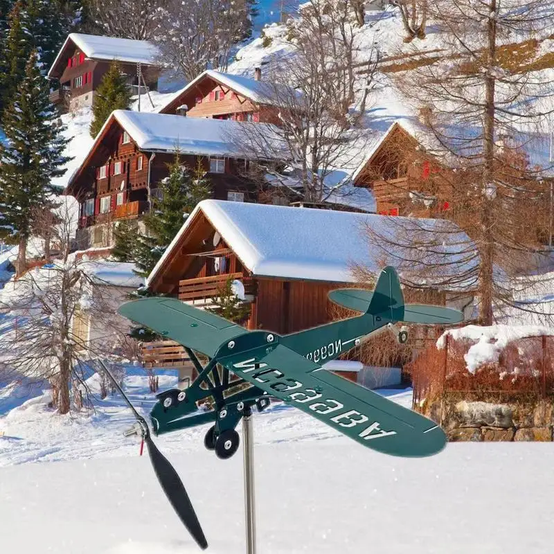 

Aircraft Windmill Metal Airplane Wind Vane Sculpture Aircraft Spinner Outdoor Decoration For Lawn Garden Yard Flight Lovers