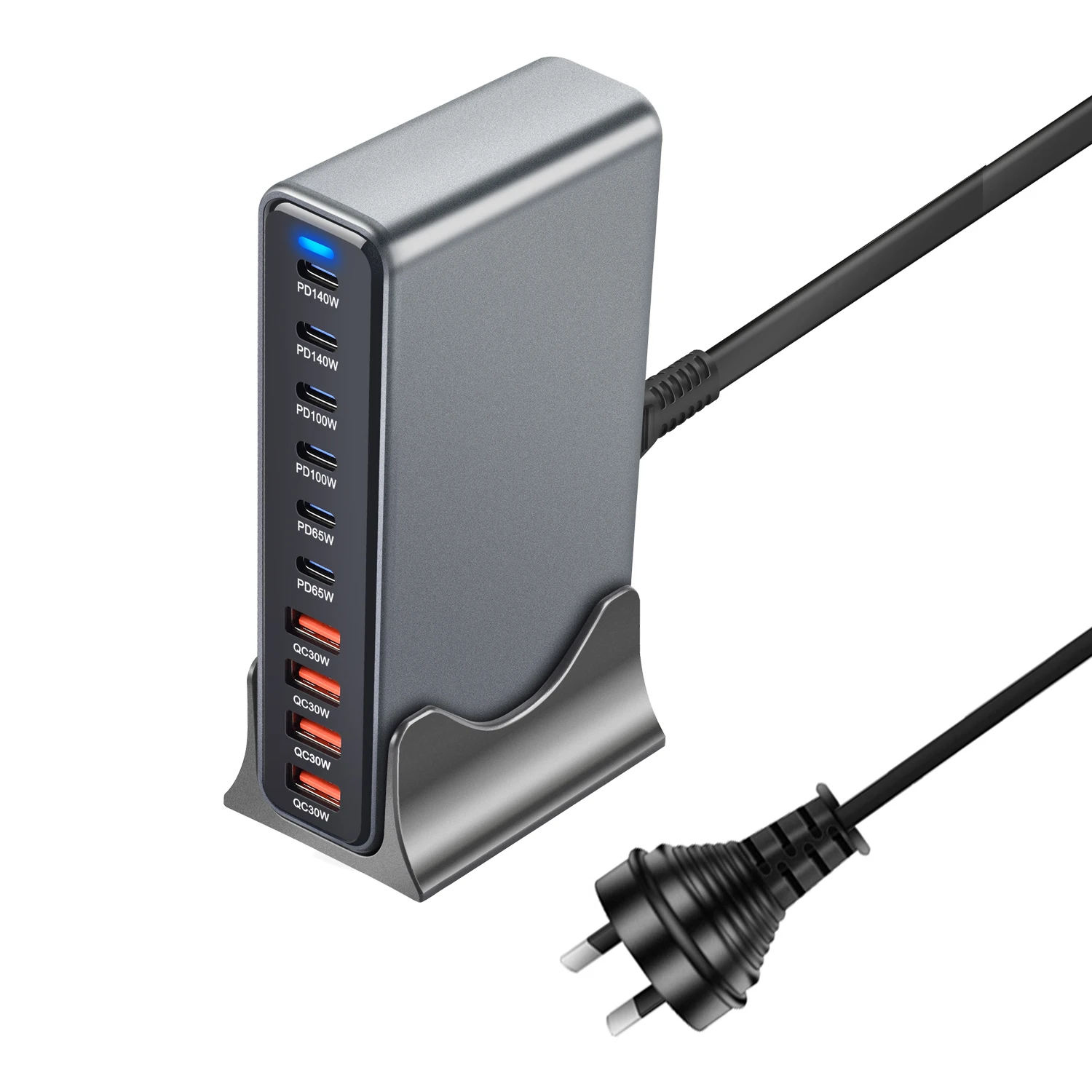 730W Gan 10-Port USB-C PD-Ladegerät Schnelles Desktop-Ladegerät für iPhone 16/15 Pro, Samsung Galaxy, Xiaomi, MacBook, Multi-Geräte-Ladegerät – Detail 6