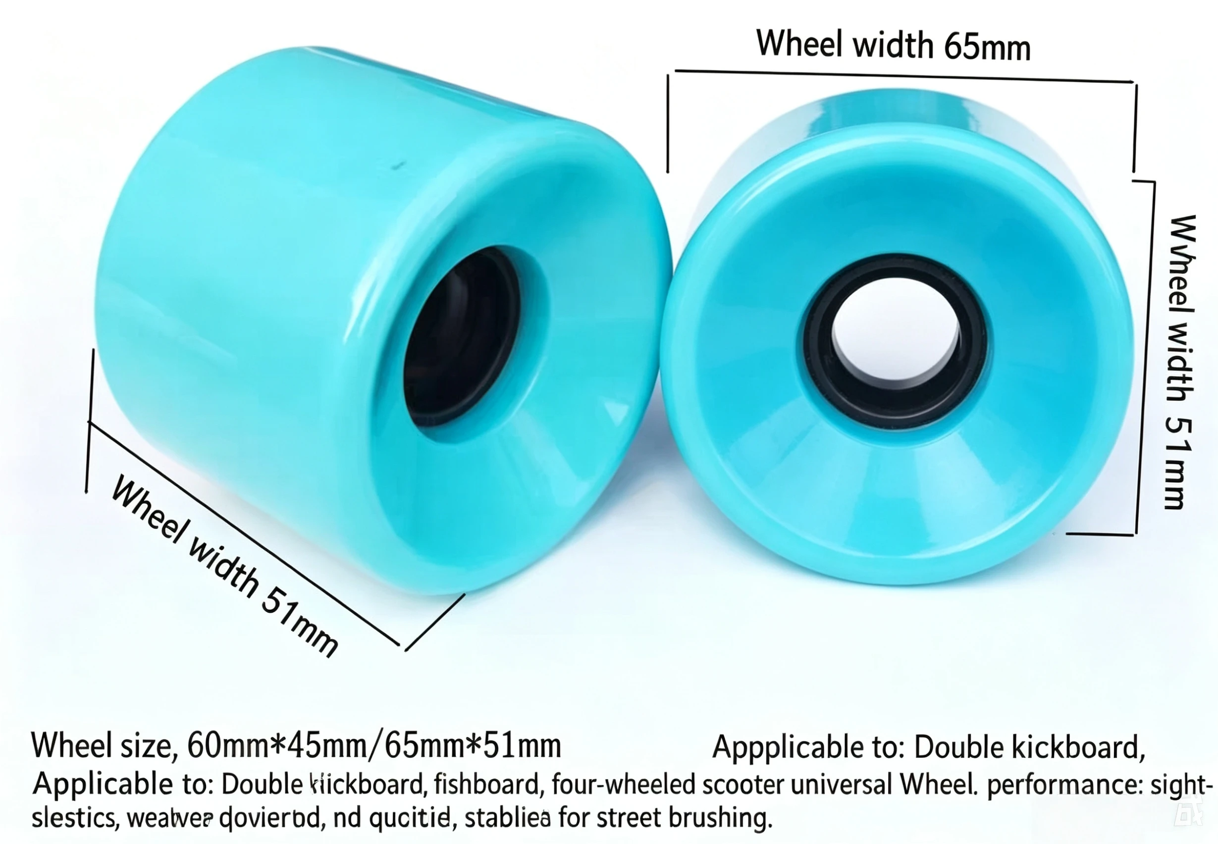 Professional skateboard wheel double-tilting brush street wheel damping mute soft wheel big fish board instead of walking wheel