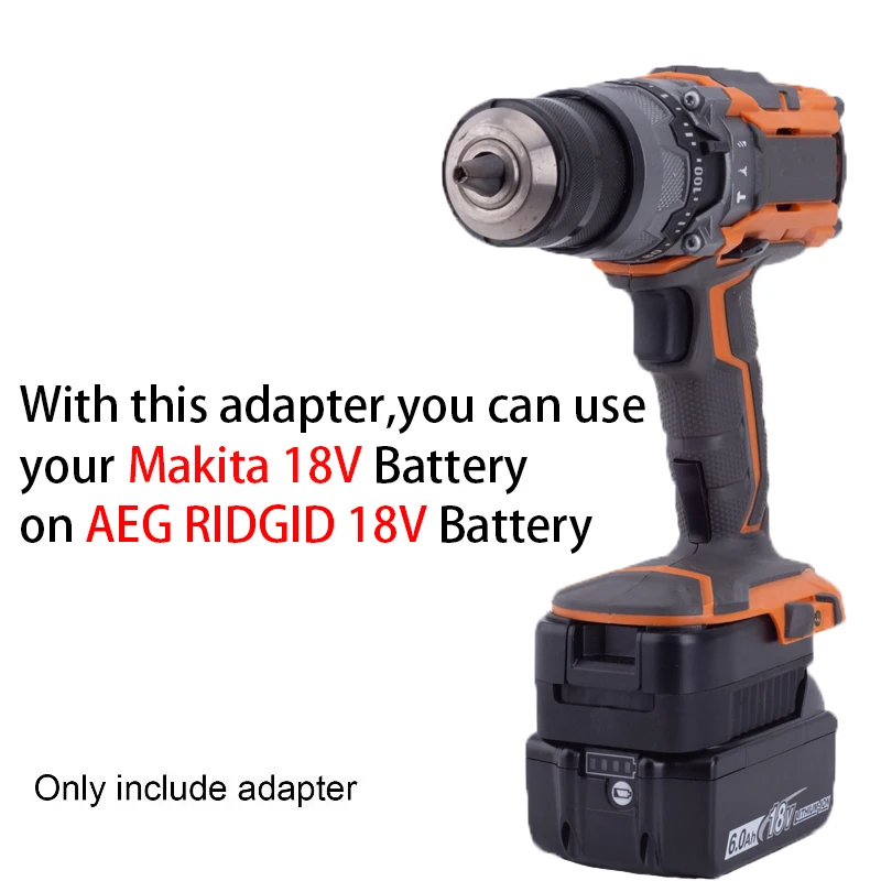 Convertidor de batería para batería Makita de 18V a AEG RIDGID, adaptador de batería de iones de litio de 18V, herramienta de taladro, accesorios de herramientas eléctricas