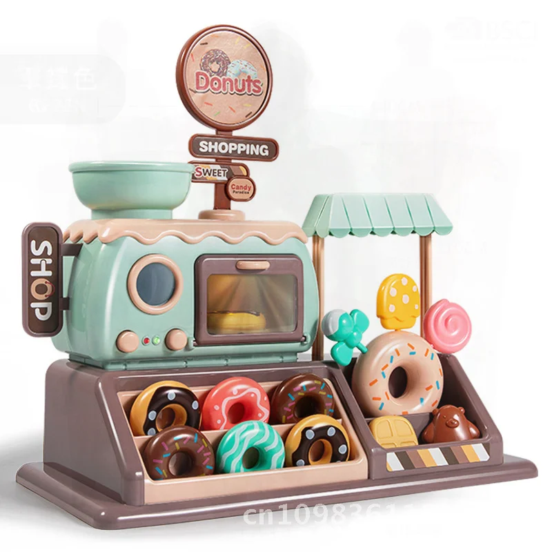 Children's Donut Toy Truck Candy Ice Cream Kitchen Play Set with Sound Light Features for Girls Boys Age 4-6 Interactive