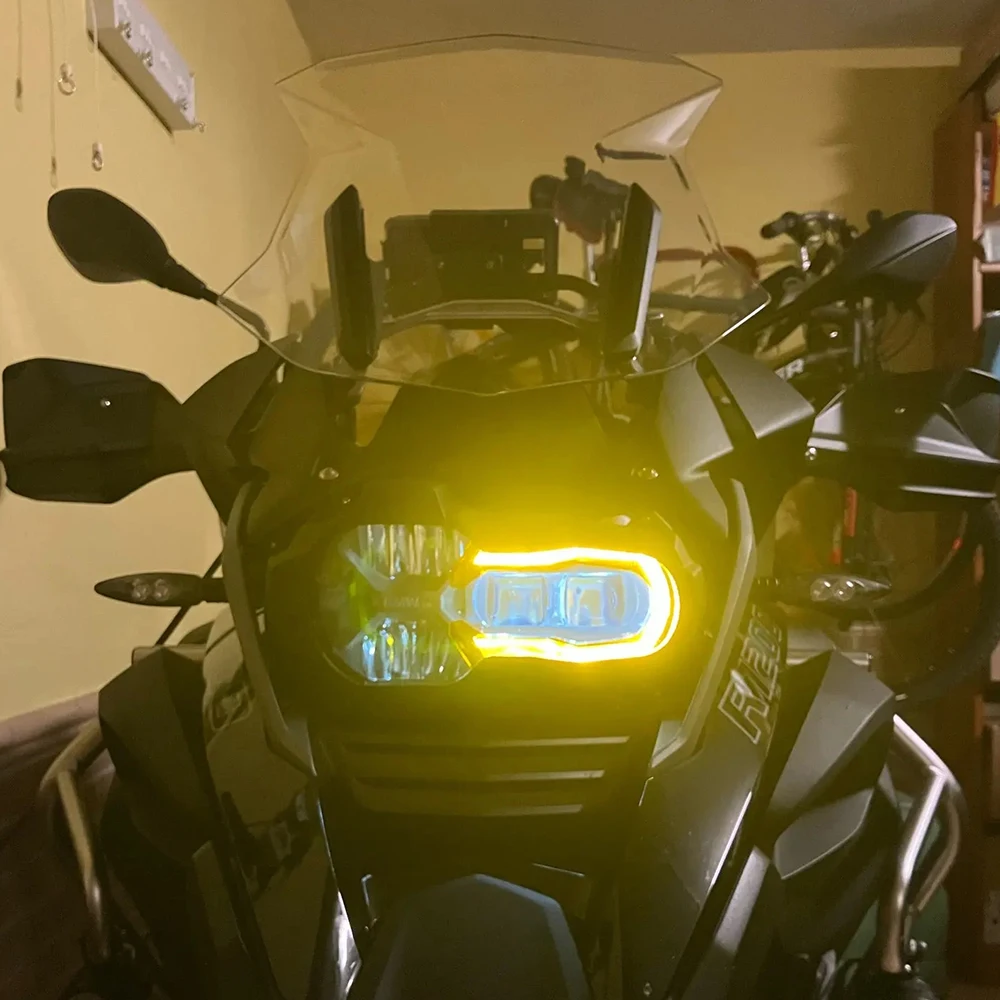 Motorcycle Headlight Protector For BMW R1200GS LC GSA R1250GS R 1200GS 1250GS ADV Adventure 2024 With 3 Fluorescent Covers