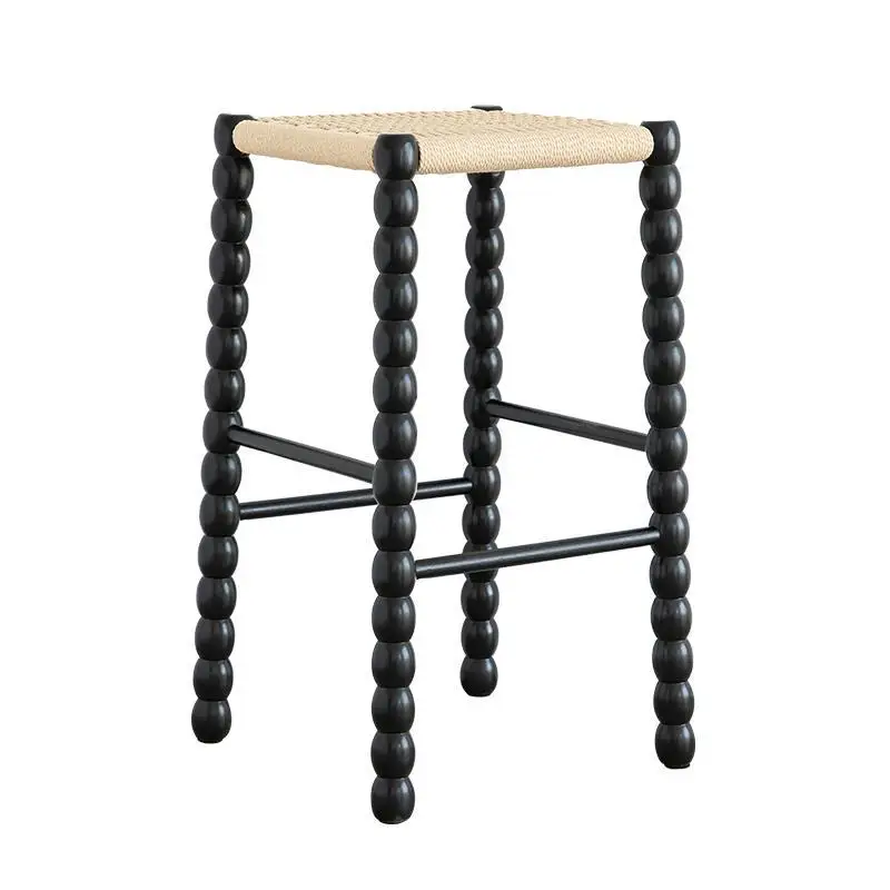 medieval solid wood high bar chair, Nordic minimalist designer creative bar chair, French retro bar stool
