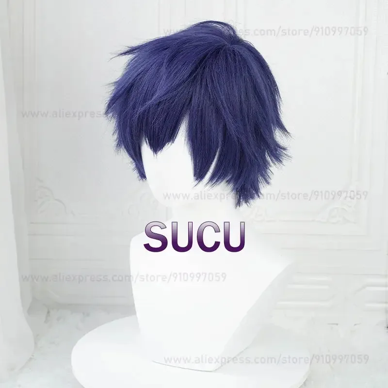 wiwiwi 123Anime ES Sazanami Jun Cosplay 30cm Short COS Wig Heat Resistant Synthetic Halloween Hair