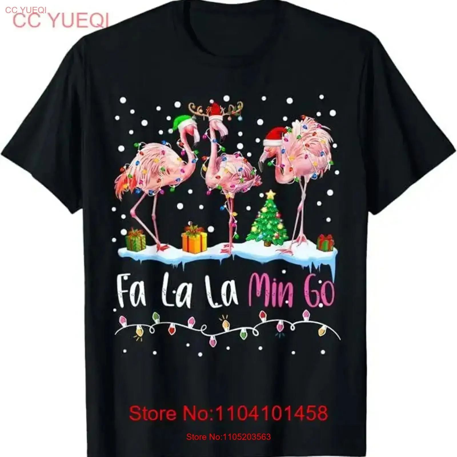 Fa La Mingo Flamingo Navidad Niños Navidad Camiseta vintage Lavado Cómodo Suave Casual Unisex ropa de diseñador moda