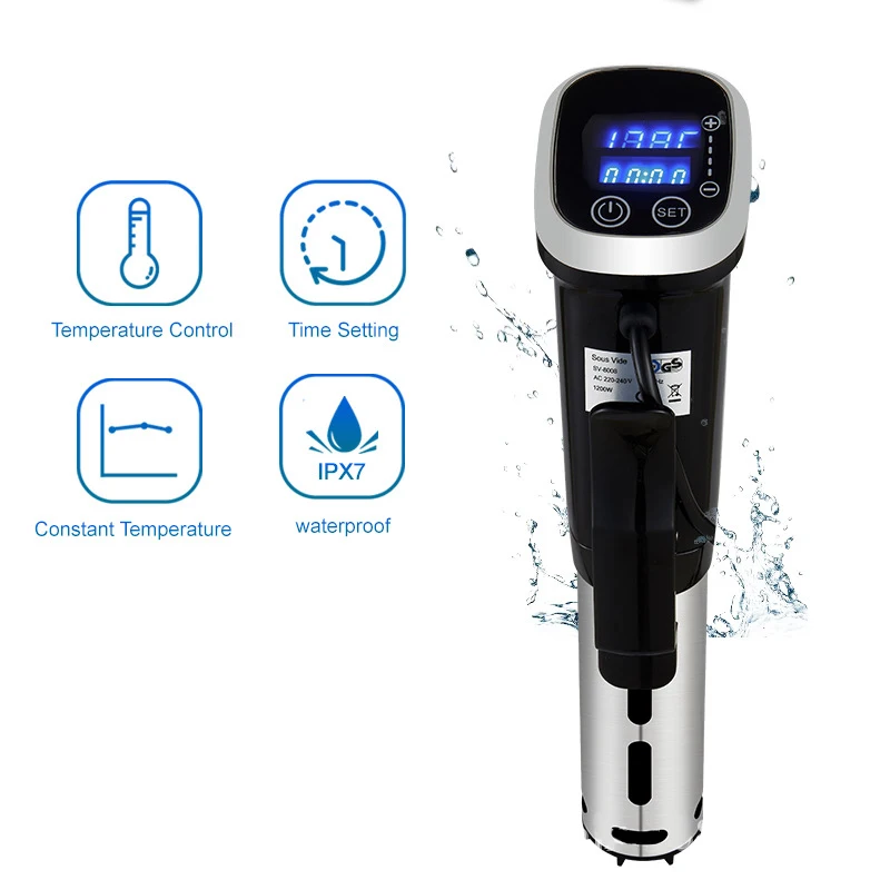 

Водонепроницаемая прецизионная мультиварка Sous Vide IPX7, погружной циркулятор, вакуумный прибор для приготовления пищи, кухонная машина с LED-дисплеем, устойчивая к загрязнениям