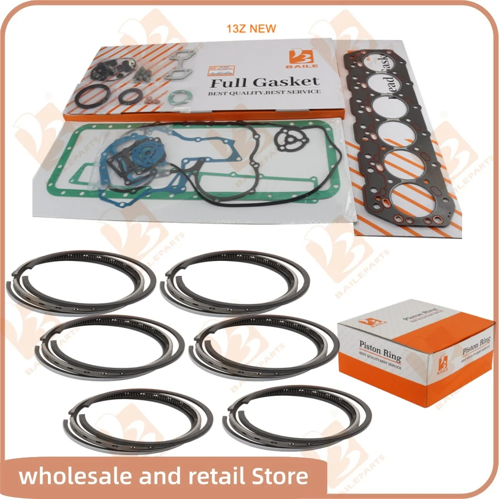 

13Z For Toyota 6 Cylinders Piston Ring 98*2+2+4mm Full Gasket Kit Set Cylinder Head Gasket Overhaul Rebuild Kit Engine Parts