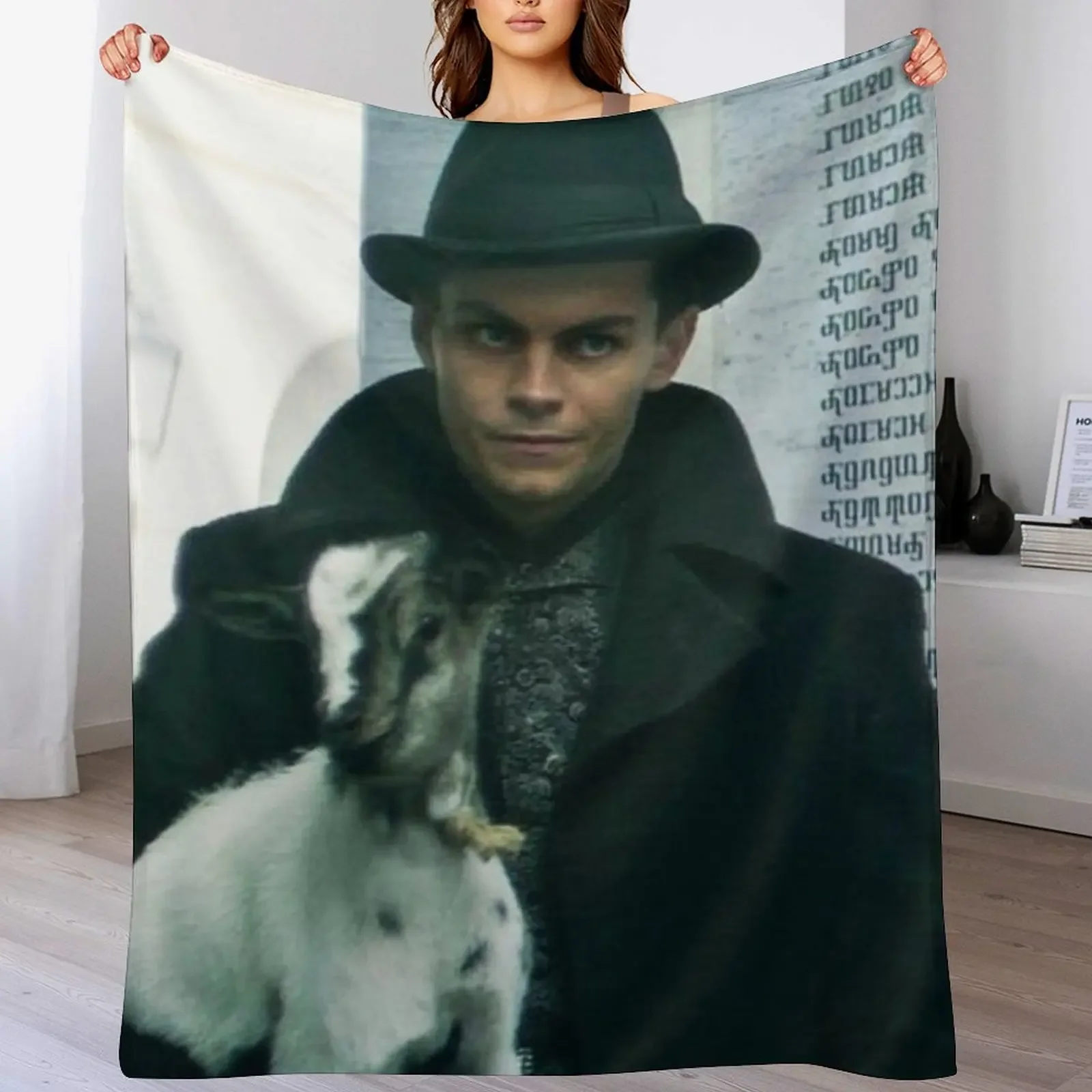 

Kaz with the Milo the goat Throw Blanket Cozy Home Blanket Gift for Christmas Holiday