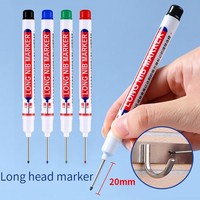 20mm 3Pcs White Long Head Markers Deep Hole Marker Pen Carpenter Pencil Bathroom Woodworking Decor Marking Pen Tool