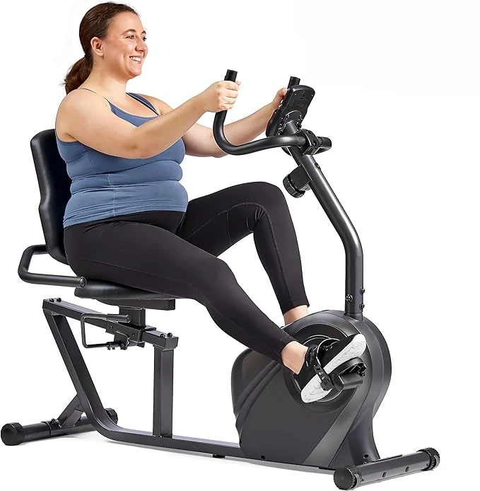 

Magnetic Recumbent Bike w/ 300LB Weight Capacity Adjustable Wide Cushioned Seat Home Exercise Machine for Adult Seniors