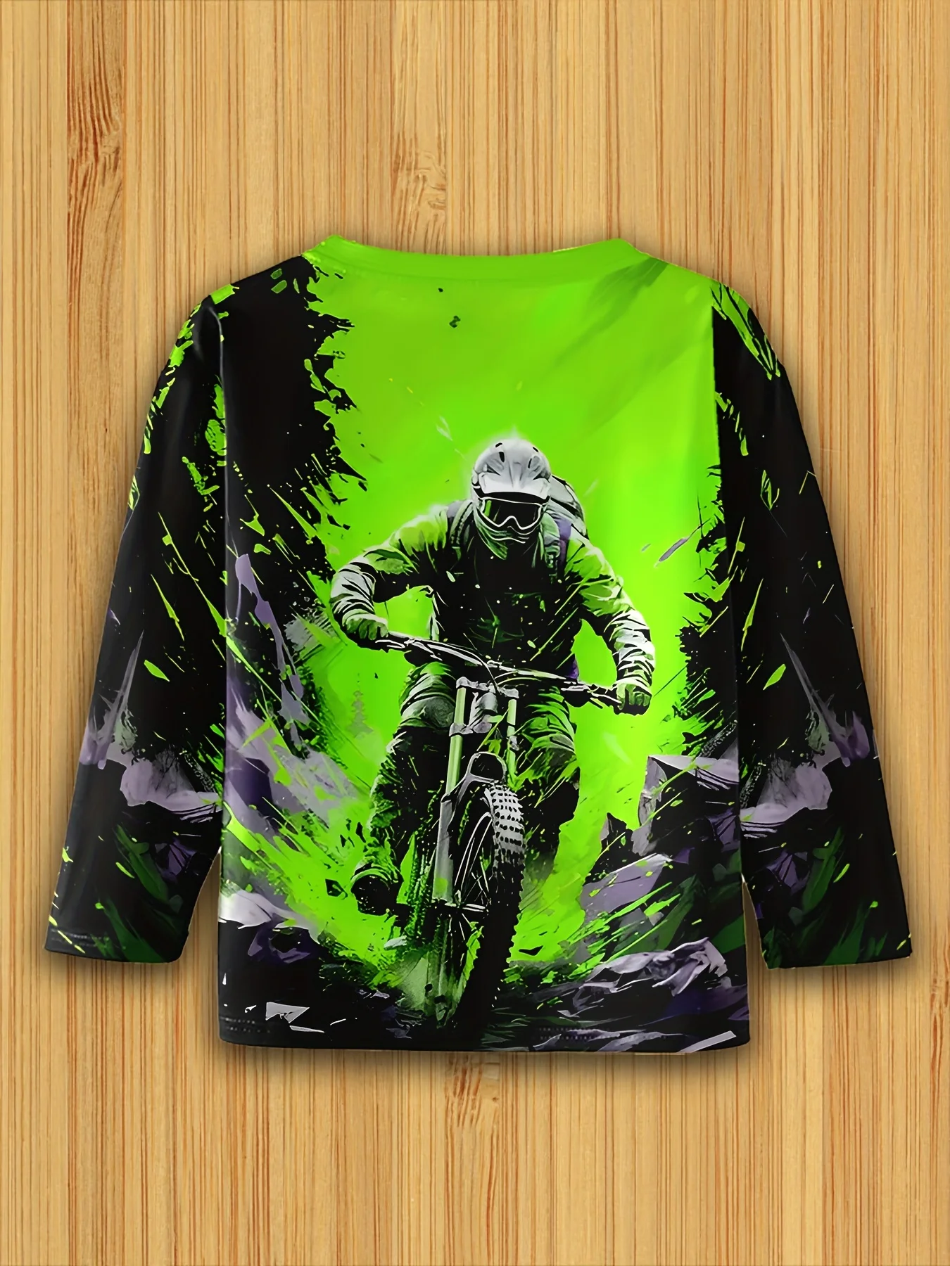 Kinderkleidung Jungen T-Shirt Langarm 3D Modisch Dirt Bike Grafik Kinder Ganzjahreskleidung Lässige Alltagspullover Tops – Detail 4