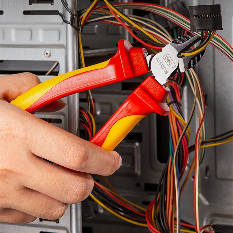 Imagem -04 - Deli-vde Isolados Agulha Nose Alicates Multifuncional Eletricista Reparação Ferramentas Manuais Isolados Wire Cutter Labor Saving 8