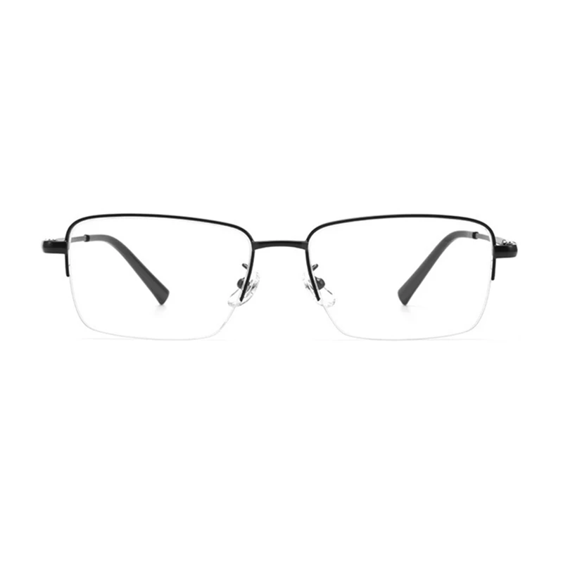 Optical Glasses Men's Half Frame Pure Titanium Business Glasses Frame Anti Blue Light Customizable Prescription Data