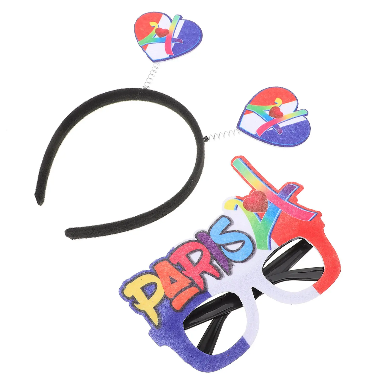 1Set Love Heart Shaped Sports Eyewear Headband Creative Party Hair Hoop for Birthday Sports Theme Costume Accessory Fun Headwear