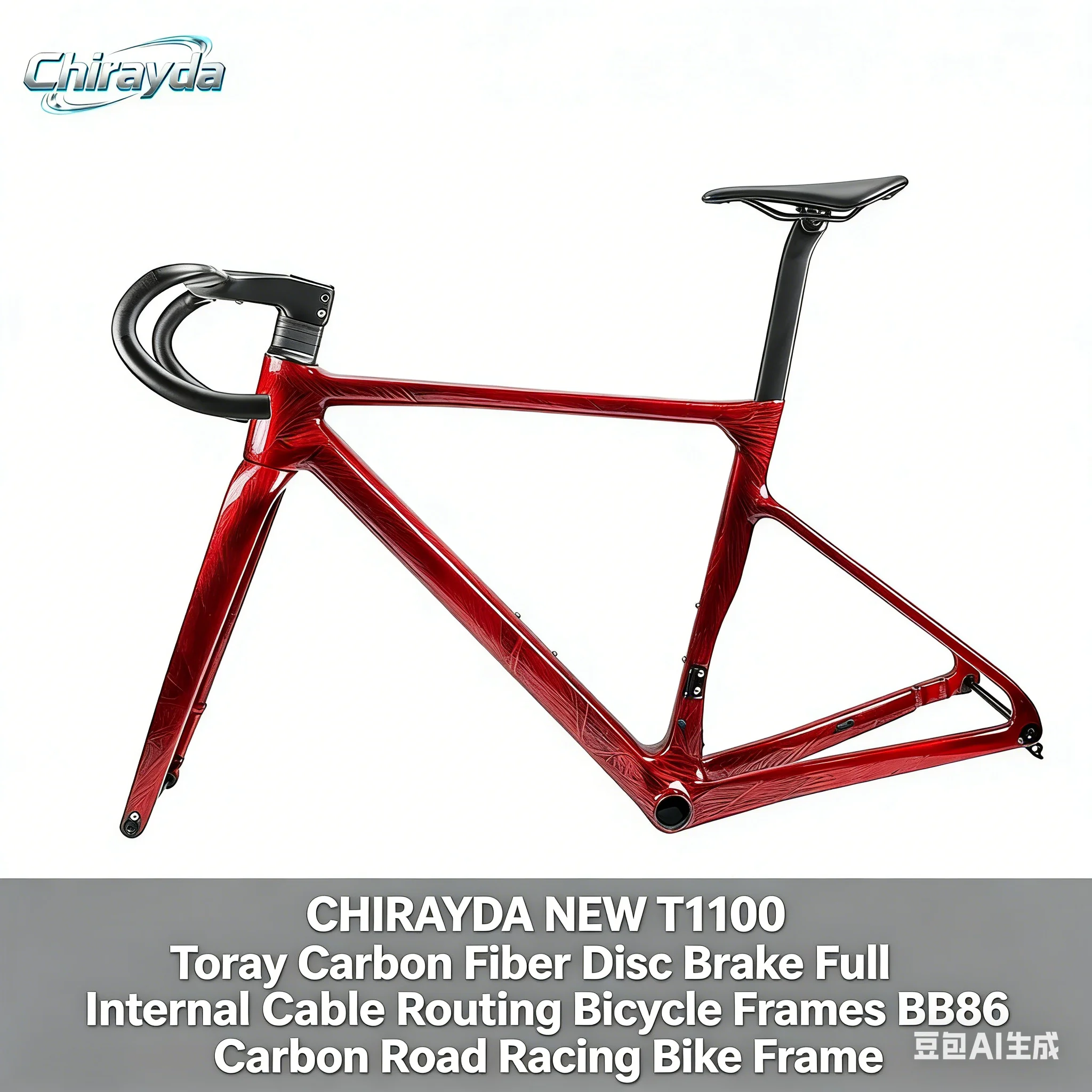 

CHIRAYDA NEW T1100 Toray Carbon Fiber Disc Brake Full Internal Cable Routing Bicycle Frames BB86 Carbon Road Racing Bike Frame