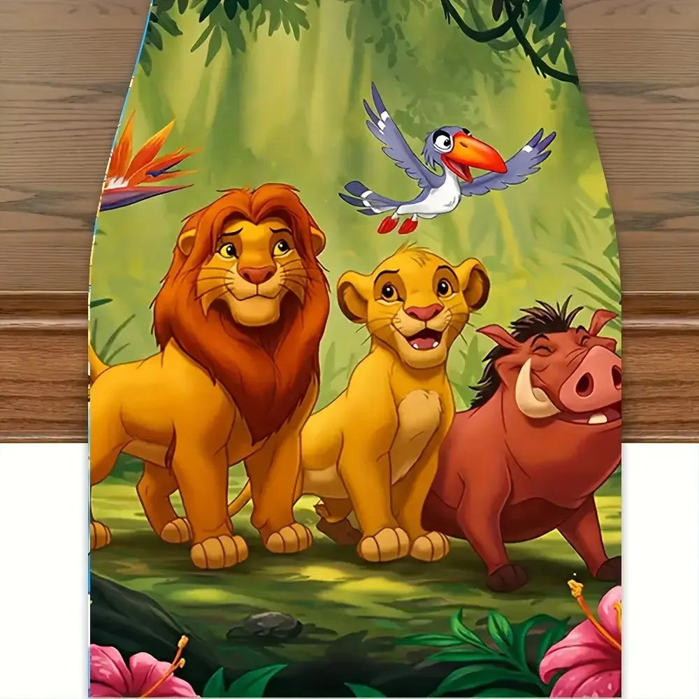 1 Piece Disney the Lion King Tablecloth, Washable Table Runner, Suitable for Family Gatherings, Home Decoration, Birthday Party Decoration