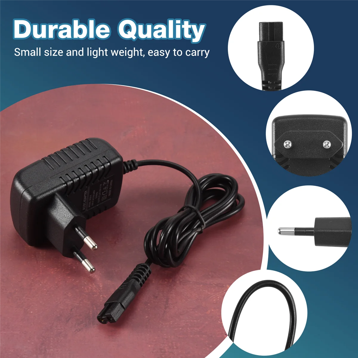 EU Plug Power Adapter para Barbeador Elétrico, Carregador para Adultos e Crianças, Pet Clippers, 2.4V, 3.6V