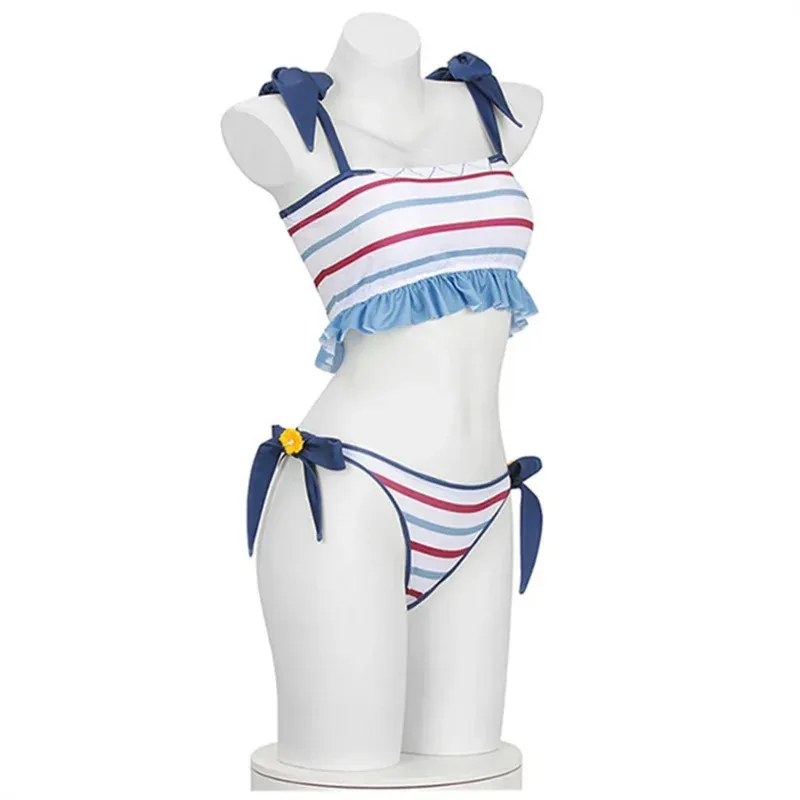 

AA wat Anime Virtual YouTuber Gawr Gura Cosplay Costume Sexy Lovely Bikini Chest Wrap Headdress Little Shark Cartoon 2025 New