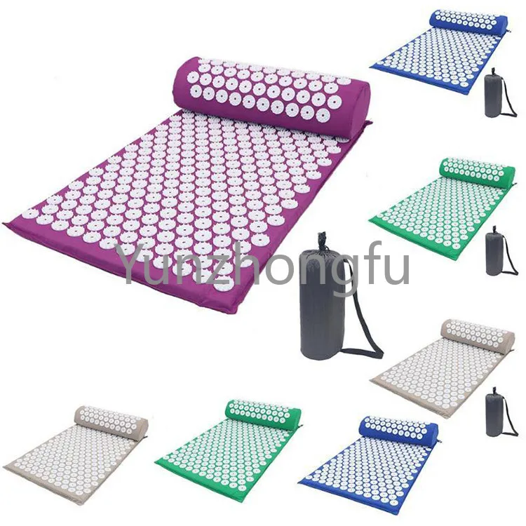 Wholesale Acupoint Acupressure Mat Pillow Set 2 in 1 Back and Neck Pain Relief Acupuncture Mat