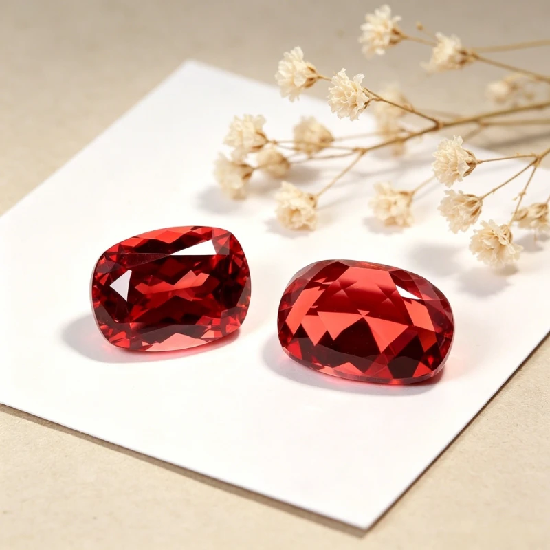 Synthetischer Saphir Feuerlotus-Farbe Padparadscha Rechteckige Kissenform Zertifizierter Auswahlbarer Großhandel – Detail 4