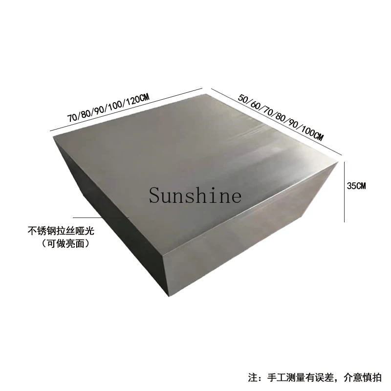 minimalist stainless steel metal coffee table small apartment living room light luxury household modern simple brushed matte