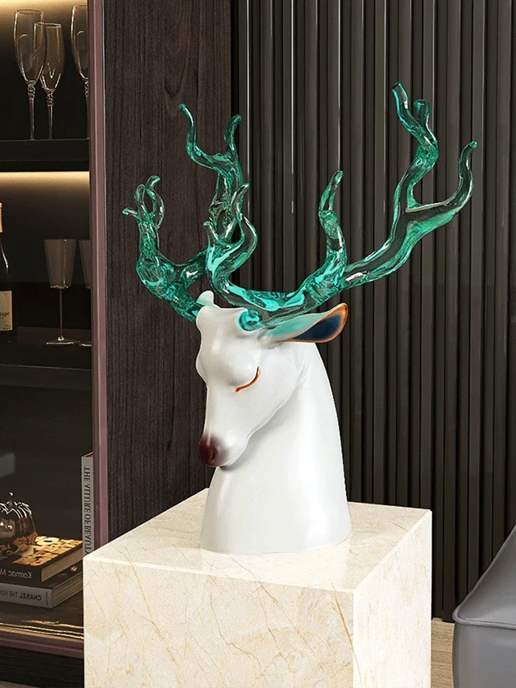 Nordic Room Decor Lucky Deer Desktop Sculpture Creative Living Room Entrance TV Cabinet Wine Cabinet Decoration Home Accessories
