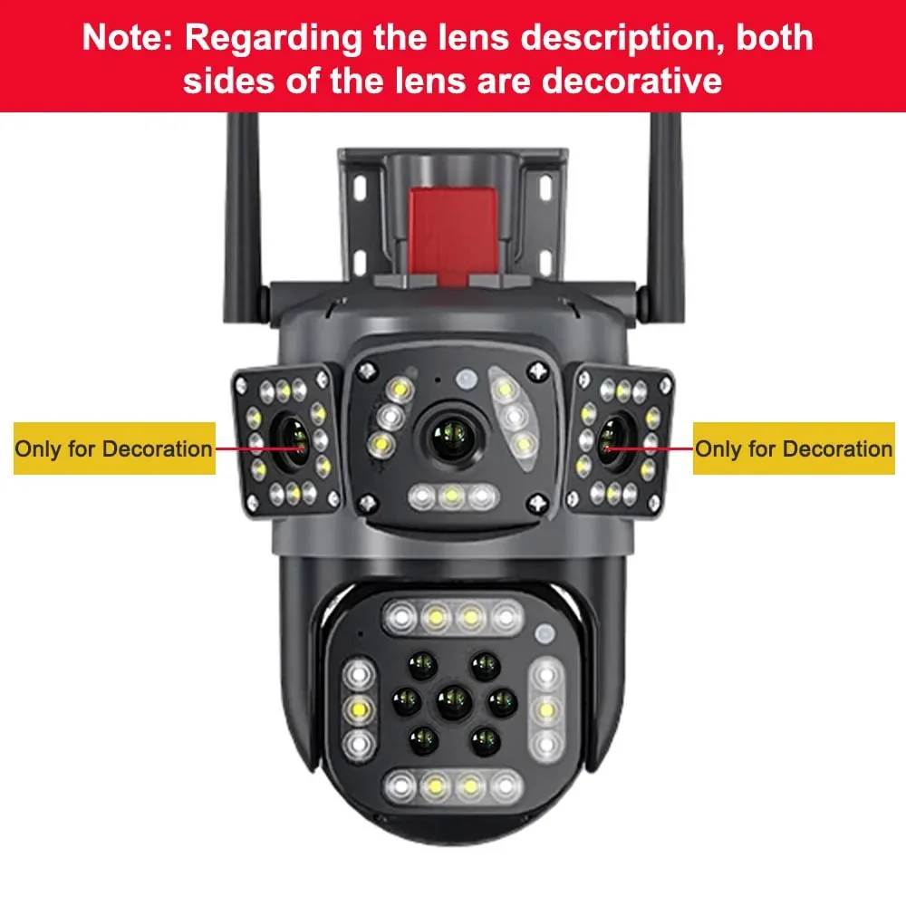 Imagem -02 - Didseth-câmera ip à Prova Dágua com Visão Noturna Colorida Câmera de Vigilância de Segurança Wifi Lentes Três Telas Cctv Ptz 6k 12mp