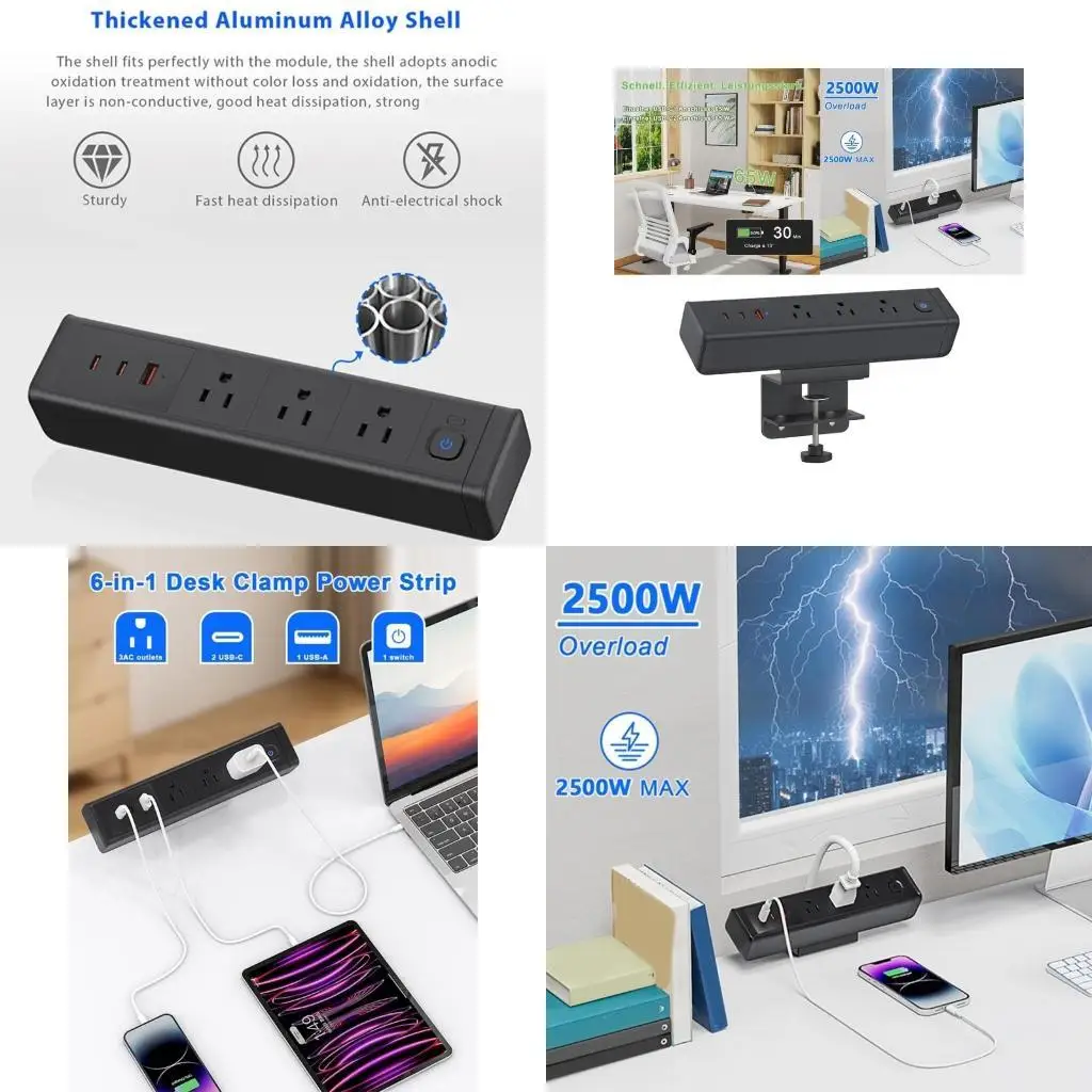 

Зарядные концентраторы для нескольких устройств Y1UB с розетками быстрой зарядки 3AC мощностью 65 Вт USB C с зажимом на для в