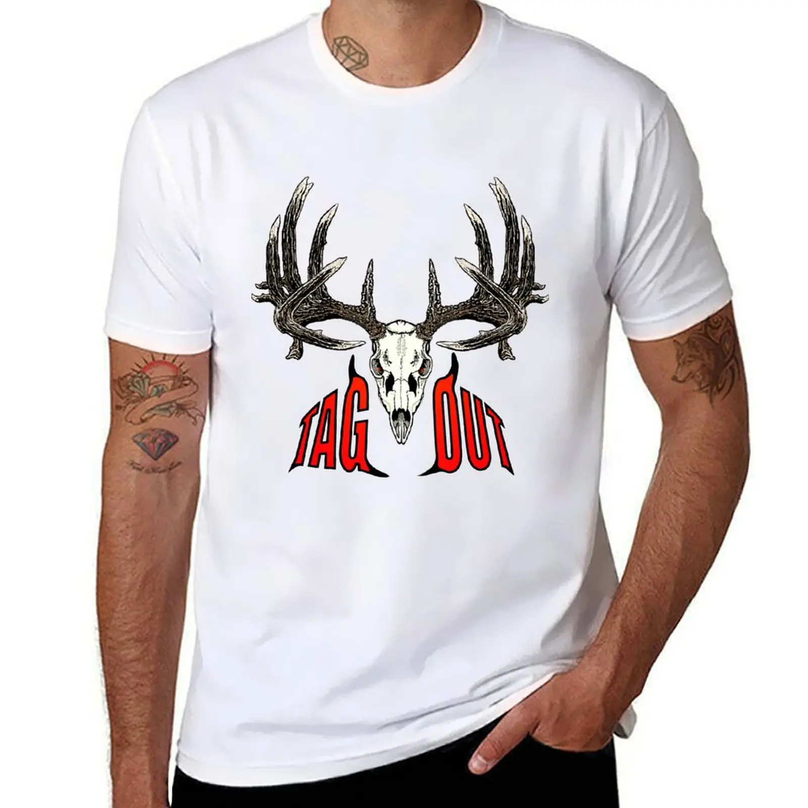 

Tag out whitetail skull T-Shirt anime t shirts oversize man t shirt cotton high quality funny t shirts man T-shirt