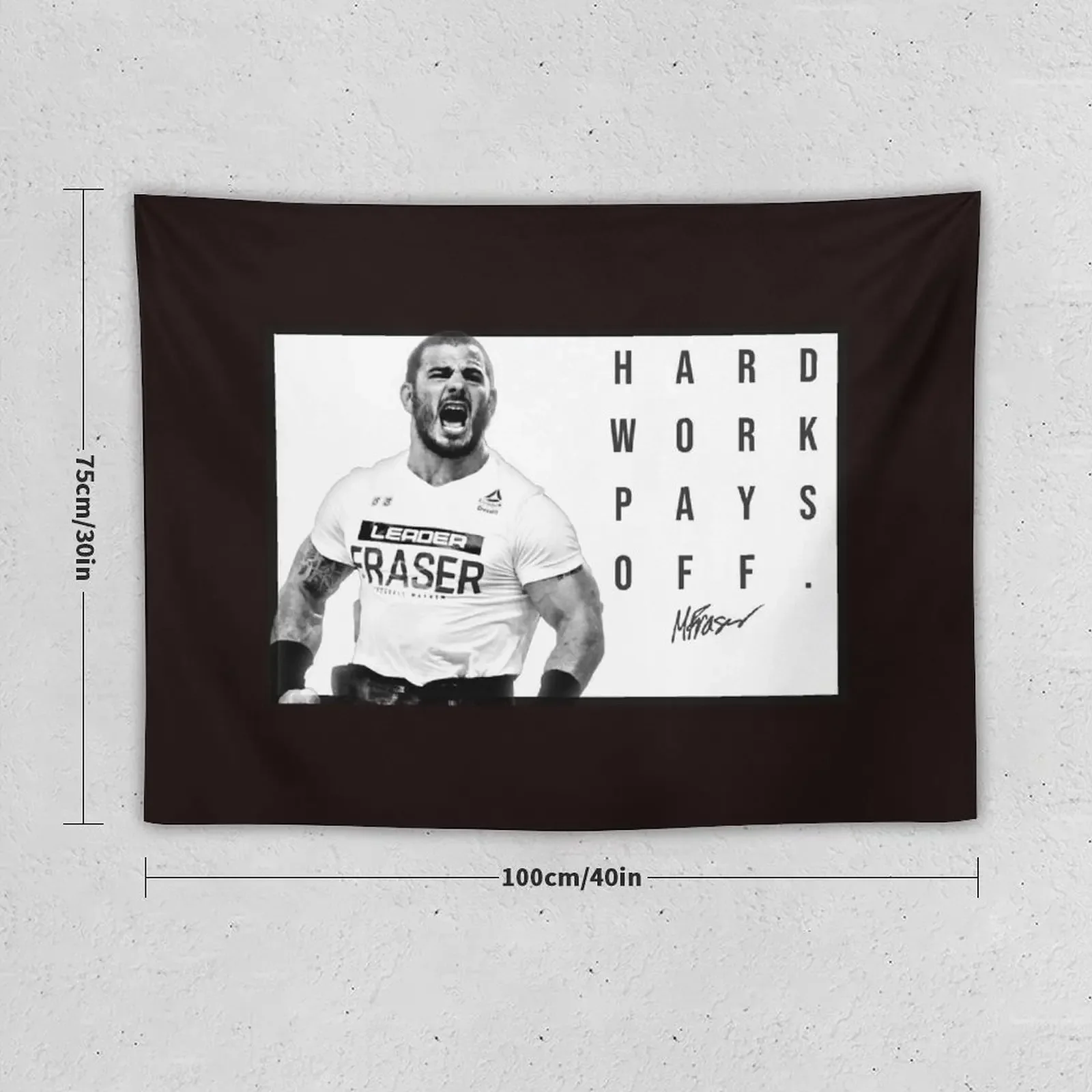 Mat Fraser - CrossFit Games - Hard Work Pays Off - New HWPO Poster Black & White Tapestry Decorations For Your Bedroom Tapestry